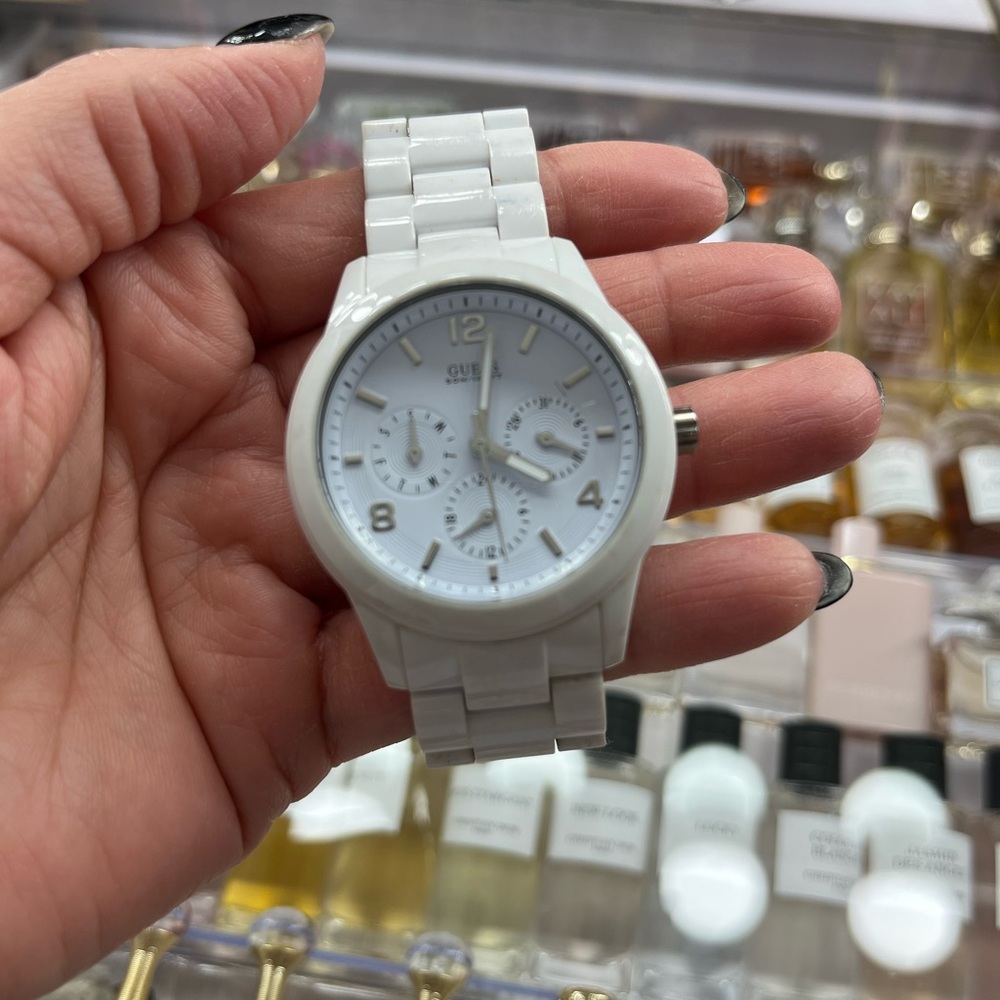 Guess White Ceramic Chronograph Watch